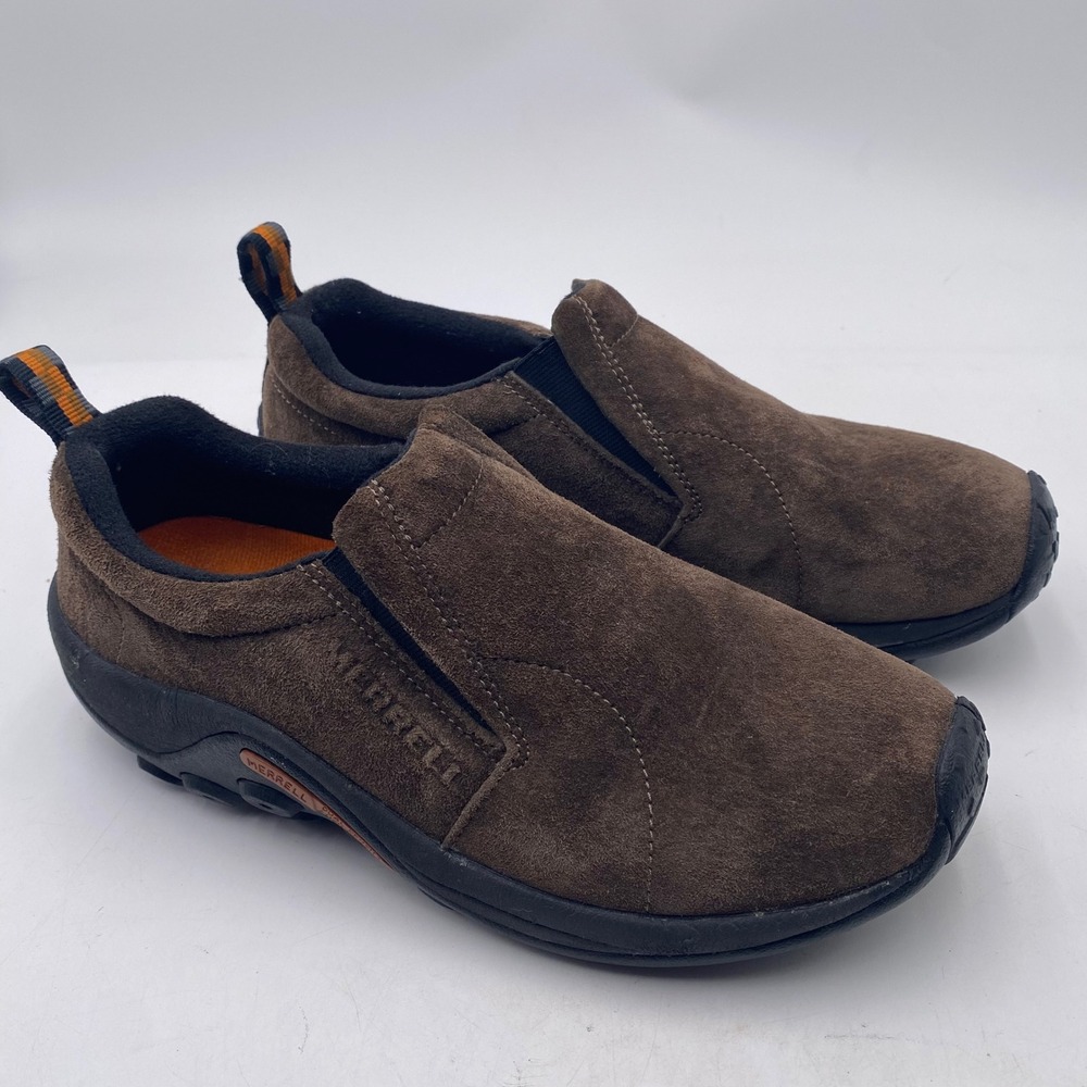 Merrell Jungle Moc Gunsmoke Shoes Womens 9.5 Brown Suede Slip On Comfort Hiking